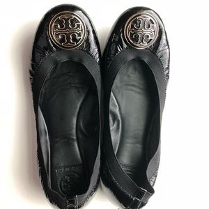 Tory Burch black patent leather flats